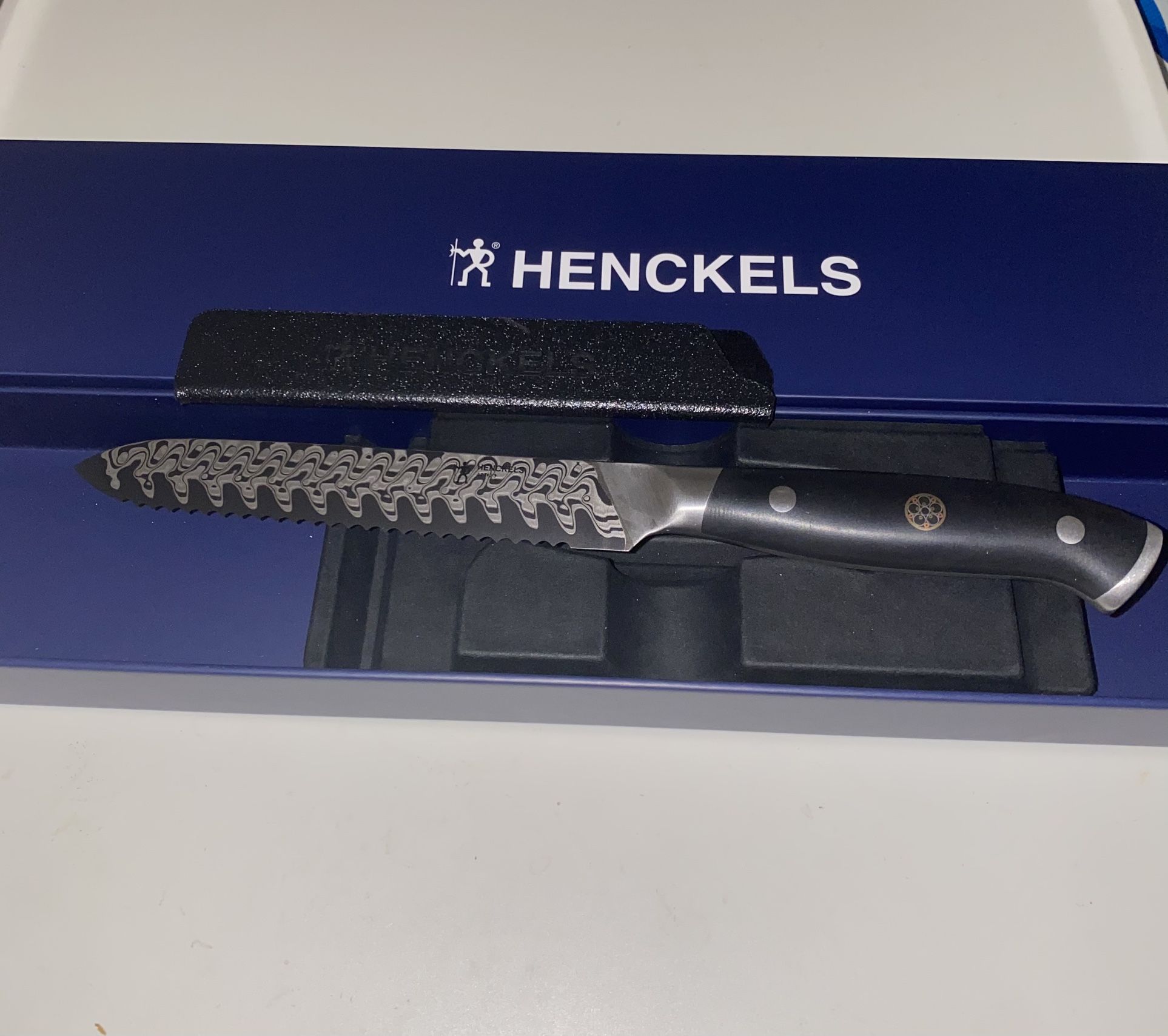 HENCKELS Damascus Pattern 5-inch Serrated Utility Knife