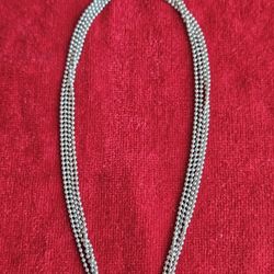 4 Strand 18" Sterling Silver 925 Necklace