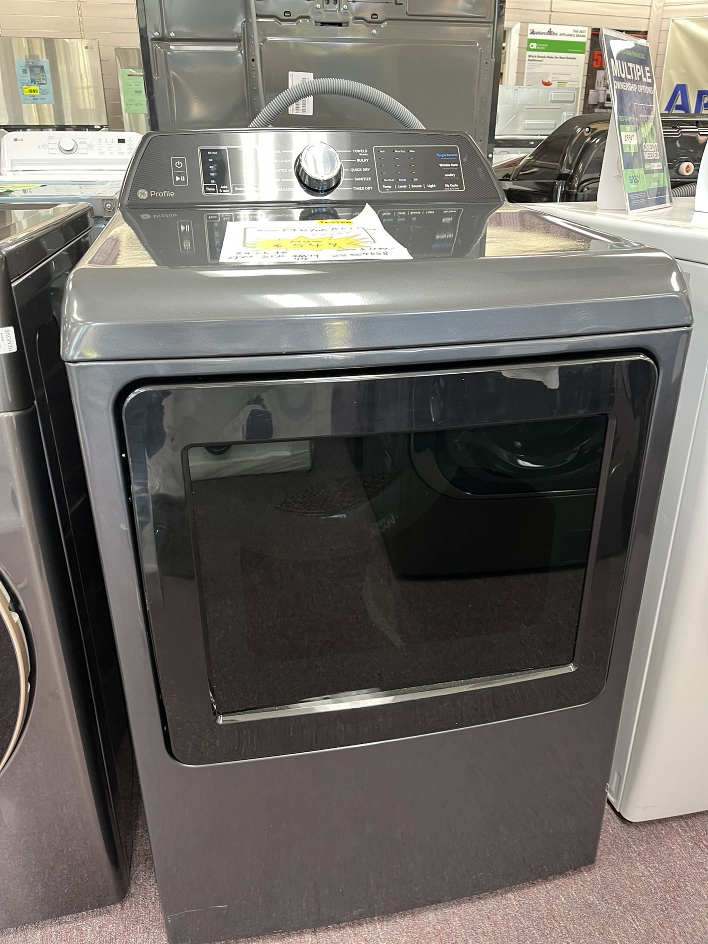 Electric Dryer, secadoras 27’wide 7.4 Cb Ft GE Profile Grey