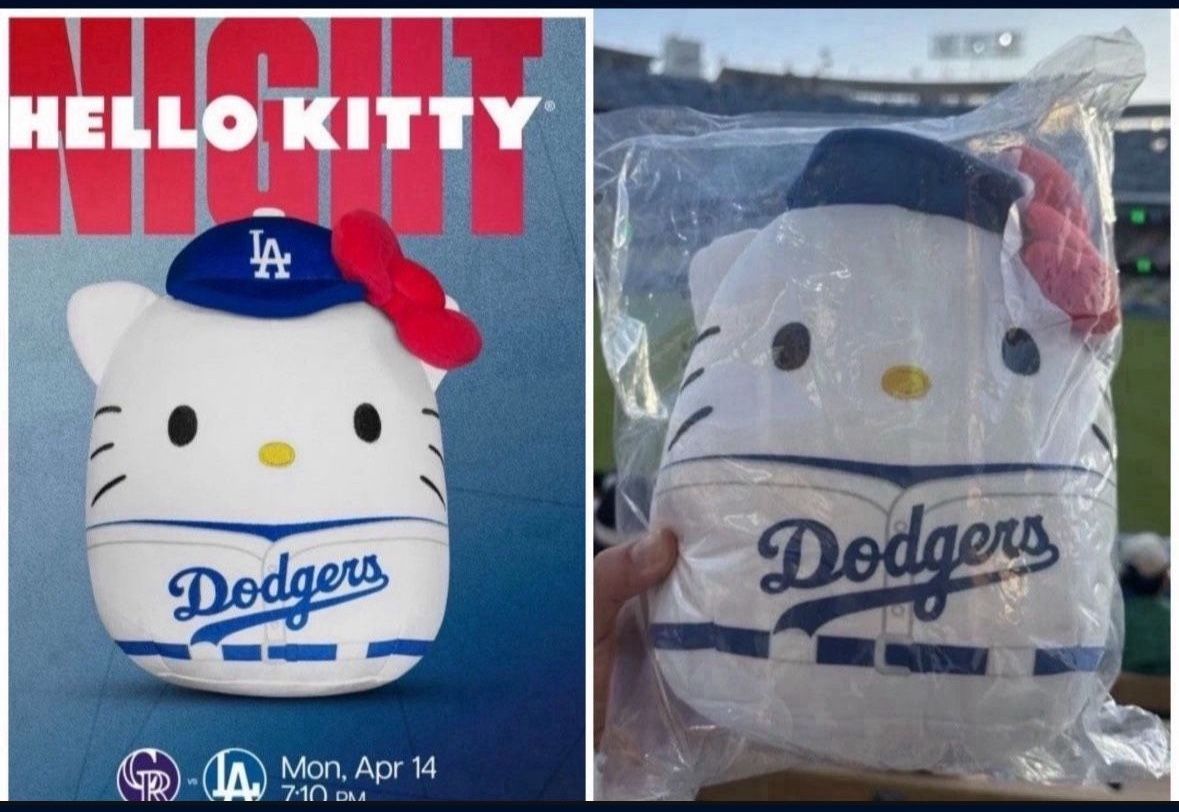 Dodgers Hello Kitty Squishmallow Plush SGA April 2025