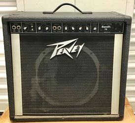 Peavey Bandit 75 reverb guitar amp with,cover,remote switch and sustain pedal.