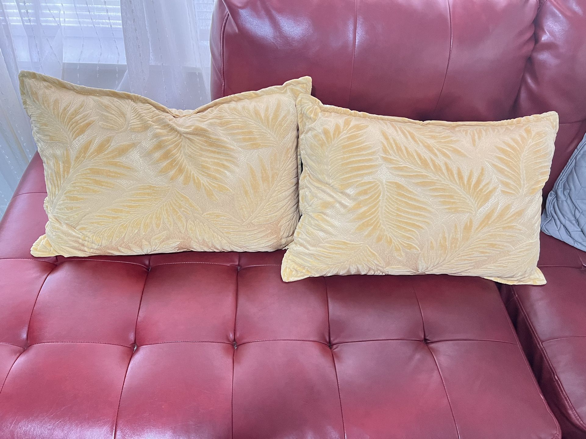 Decorative Set of 2 Pillow Yellow color 17 x 21