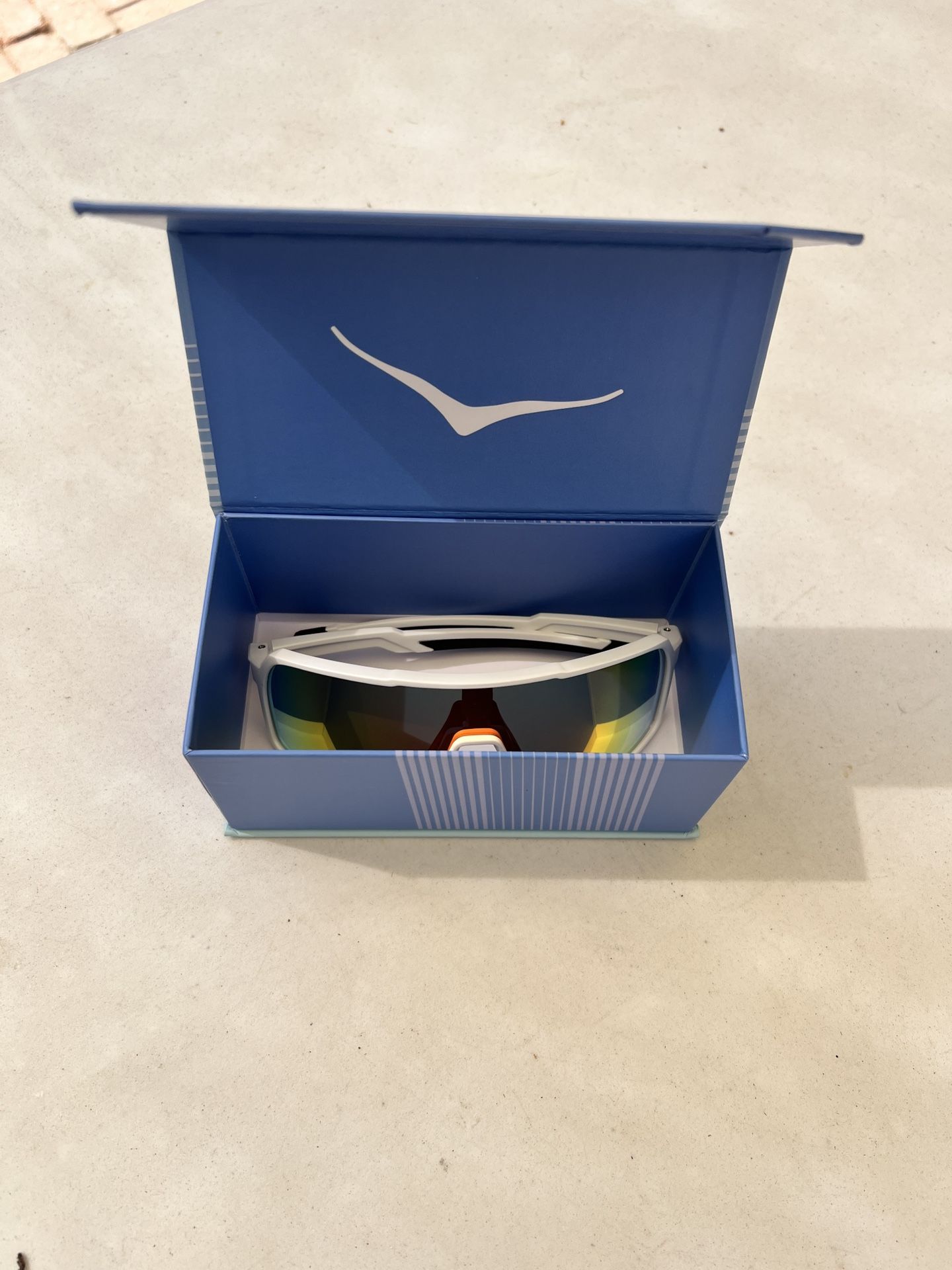 Hoka Sprint Sight Black Frame Sunglasses with Blue Mirrored Lense Black with Blue Mirror Half Rim Wrap-Around Sunglasses  main image 3