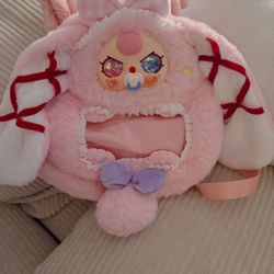 400% baby three pink bunny ITA BAG w/ rare liquid glitter eyes & pacifier. BRAND NEW.  NOT USED.