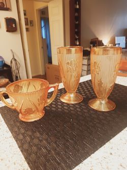 Hazel atlas marigold Herring bone depression glass