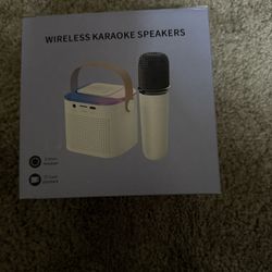 New Wireless Mini Karaoke Speaker With Two Microphones 