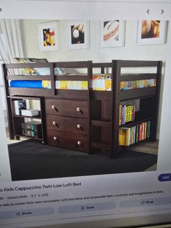 Donco Kids Cappuccino Twin Low Loft Bed