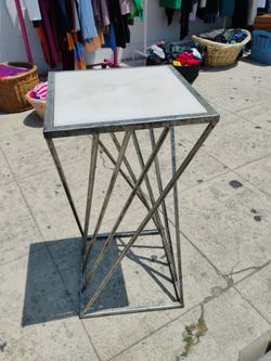MARBLE TOP METAL TABLE