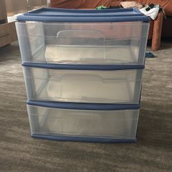 Homz Blue Plastic Storage Drawers