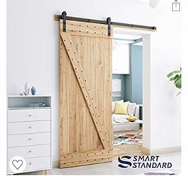 Barn door assembly 6 foot gray color