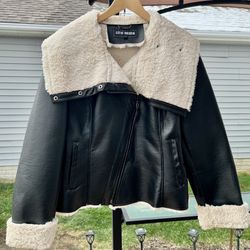 Like New Steve Madden Asymmetrical Faux Shearling Coat Size XL