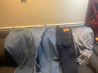 Mens work pants Levi's, carhart, wangler