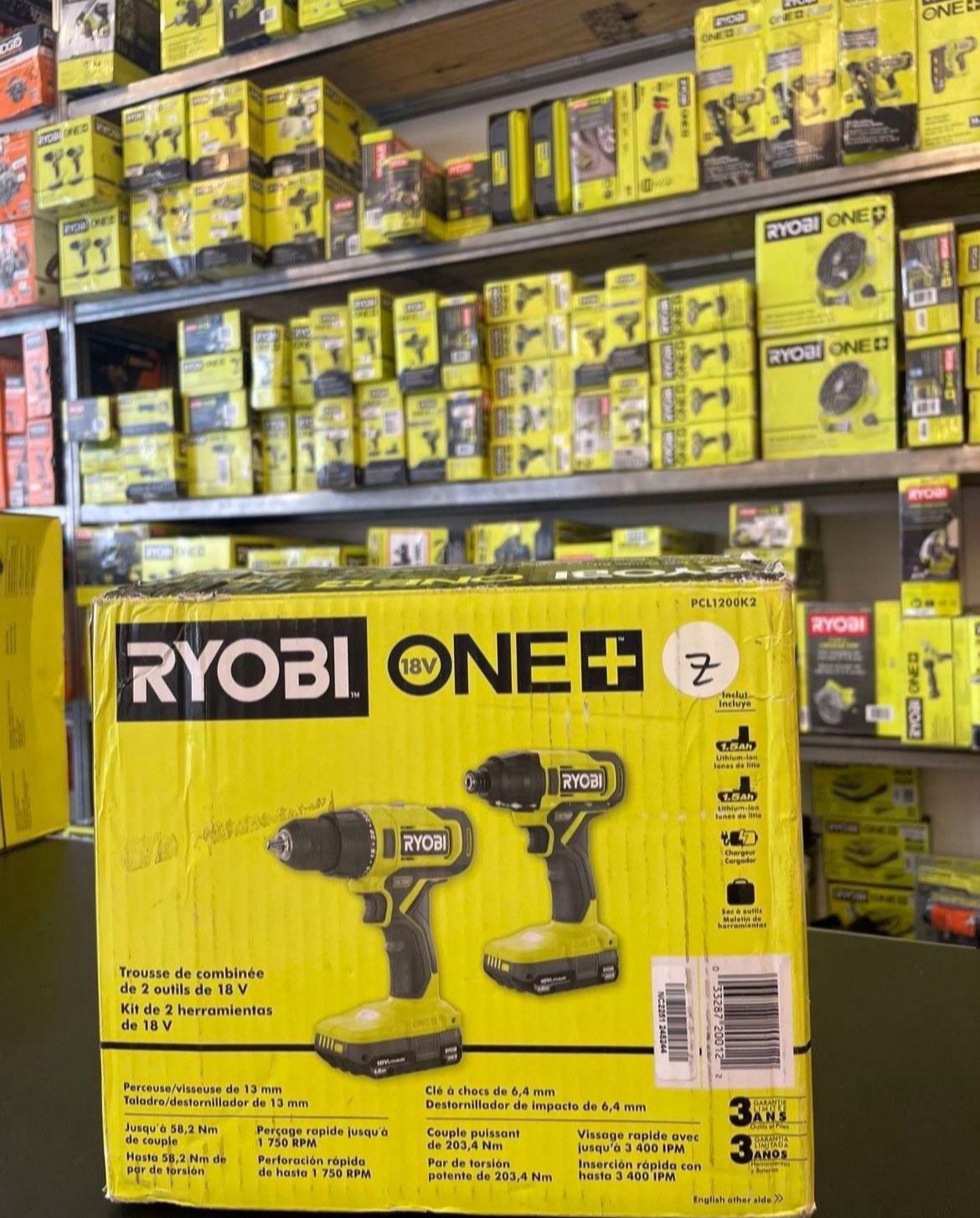 RYOBI Combo Kit with Drill/Driver, Impact Driver, (2) 1.5 Ah Batteries, and Charger PCL1200K2