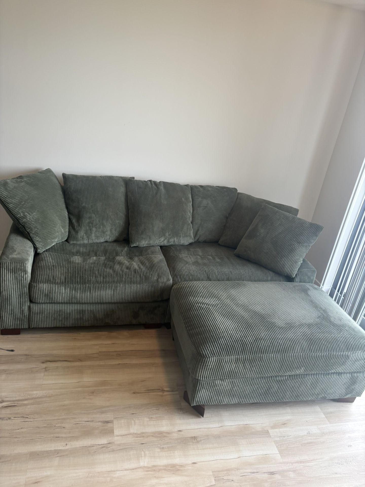 86” Green Corduroy Sofa
