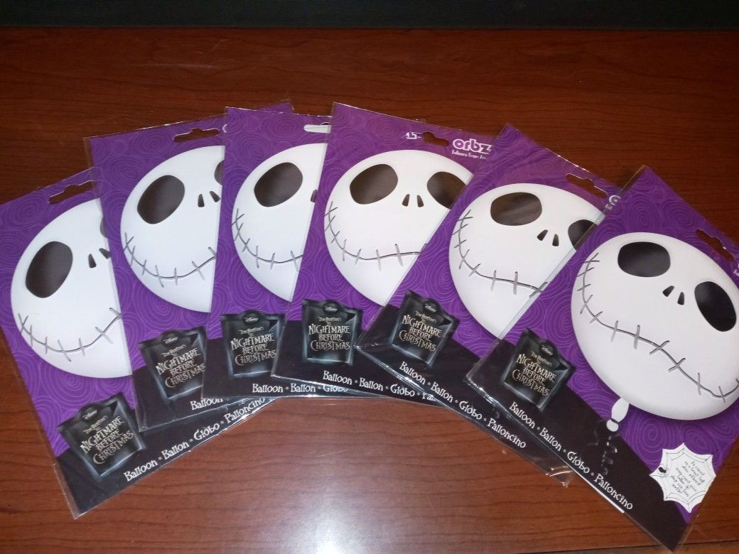 6 Jack Skelington Balloons
