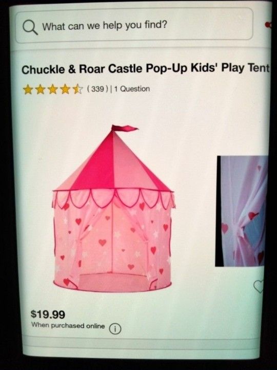 Princess Castle Pop Up Tent