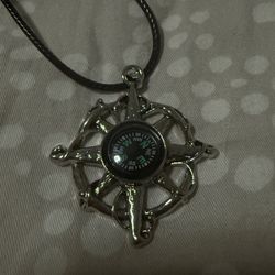 Silver Compass Necklace 