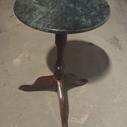 Round Green Marble Bombay End Table 