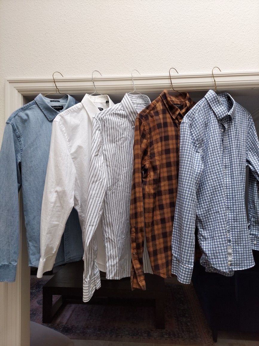 Sample of Batch of 5 Men's Shirts for Sale Size M