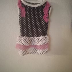 Black And Pink Polka Dot Dog Dress S