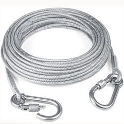 Tie Out Cable, 50Ft Steel Wire Leash Cable