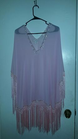 Blusa de seda con piedras y Flequillos