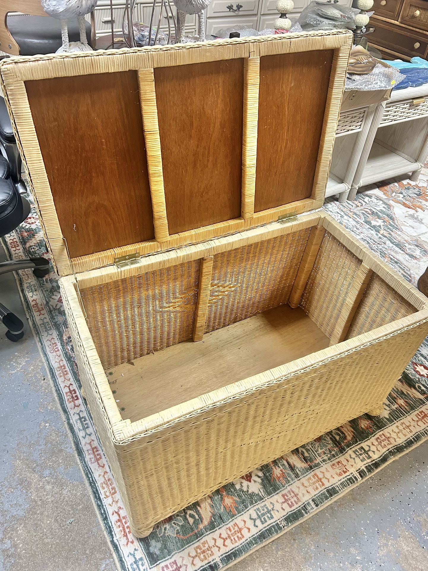 Large Wicker Blanket Chest