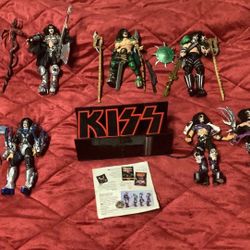 1997 Kiss Action Figures 2complete Sets (8figures Total)four Figures Each Set  Gene Simmons Paul Stanley Ace Freely And Peter Criss With Assesories In