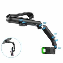 New 1080° Multi-Function Car Phone Holder – 360° Rotating & Retractable SunVisor
