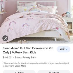 Pottery Barn Kids Sloan Full Bed Conversion Kit In White 