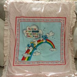 Vintage Smurfs Quilted Blanket