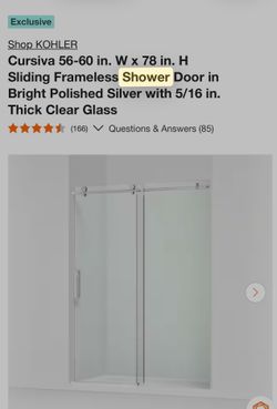 Frameless, shower, doors. Polished silver.