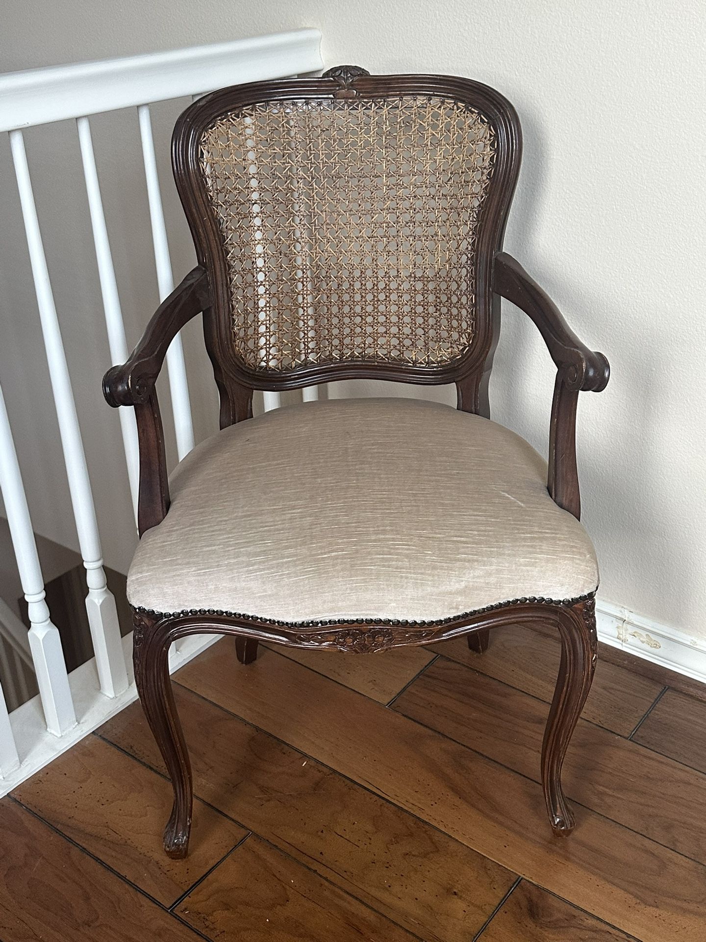 Gorgeous Antique Cane/Rattan French Arm Chairs Louis XVI Style