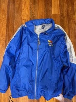 Vintage sports KU Jayhawks Men's Lined Jacket Windbreaker Size L Good condition