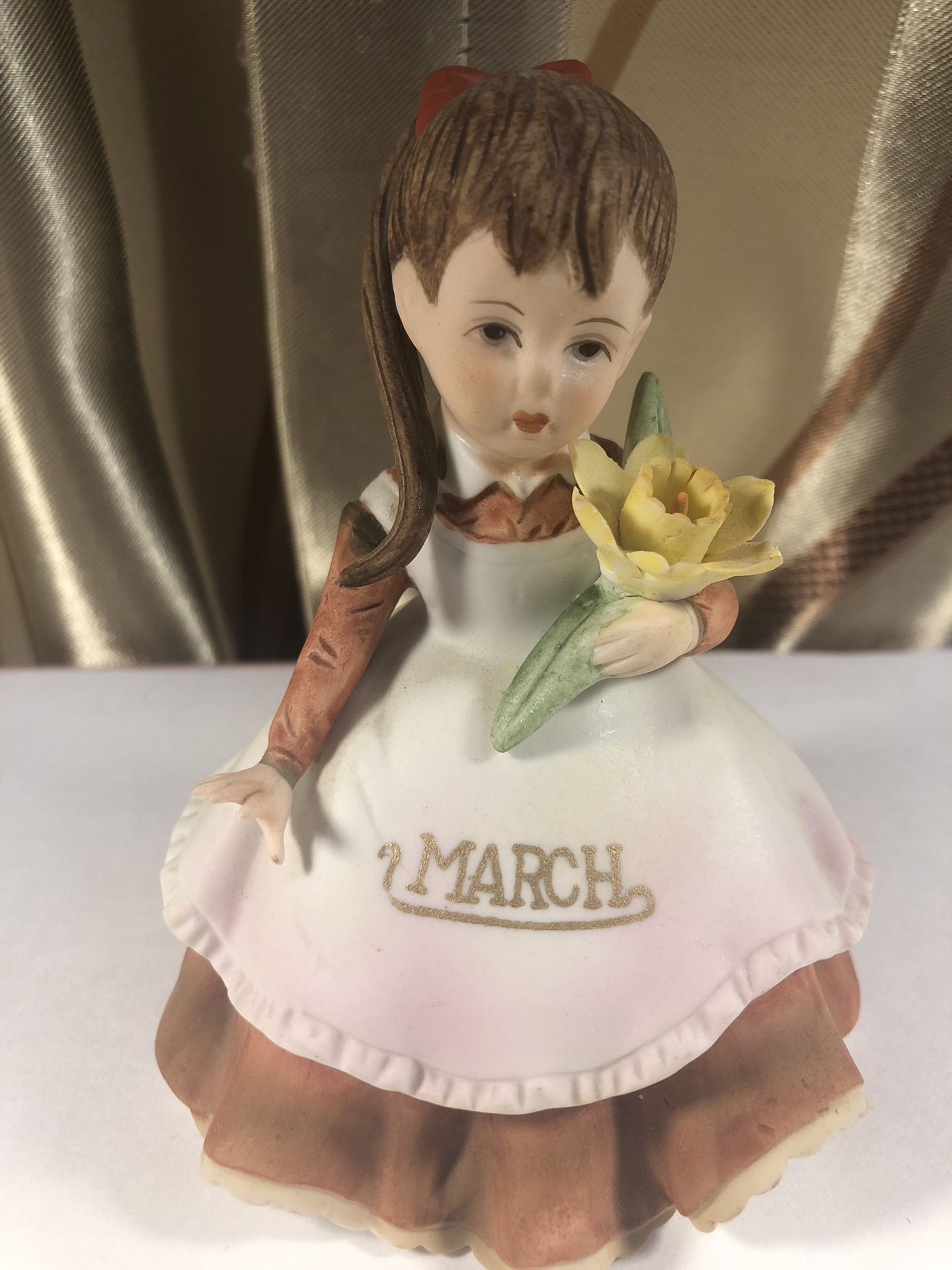 Lefton March Flower Girl, Porcelain 
