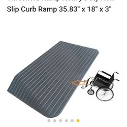 Acess Ramp Rubber Door Threshold Ramp Heavy Duty Non-Slip Curb Ramp 35.83" x 18" x 3"