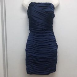 Express Mini Strapless Cocktail Dress Ruched Blue size 6 NWOT 