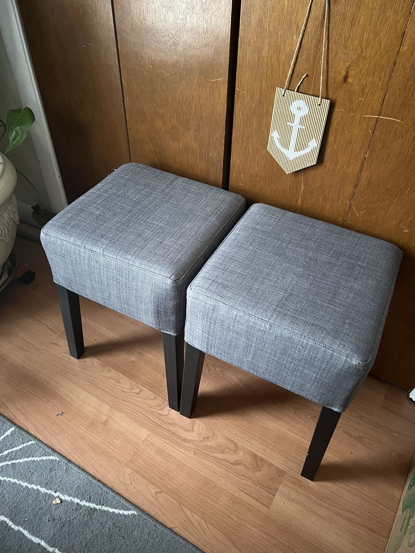 Two Grey IKEA Stools (Nils)