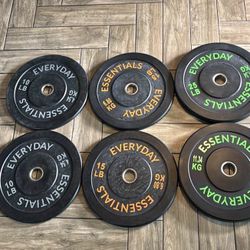 Bumper Plate Weights Set 10lbs pair, 15lb pair, 25lb pair