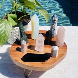 ✨ Crystal Tower Bundle – Rose Quartz, Obsidian, Sodalite, Jasper + More (9 Pieces)