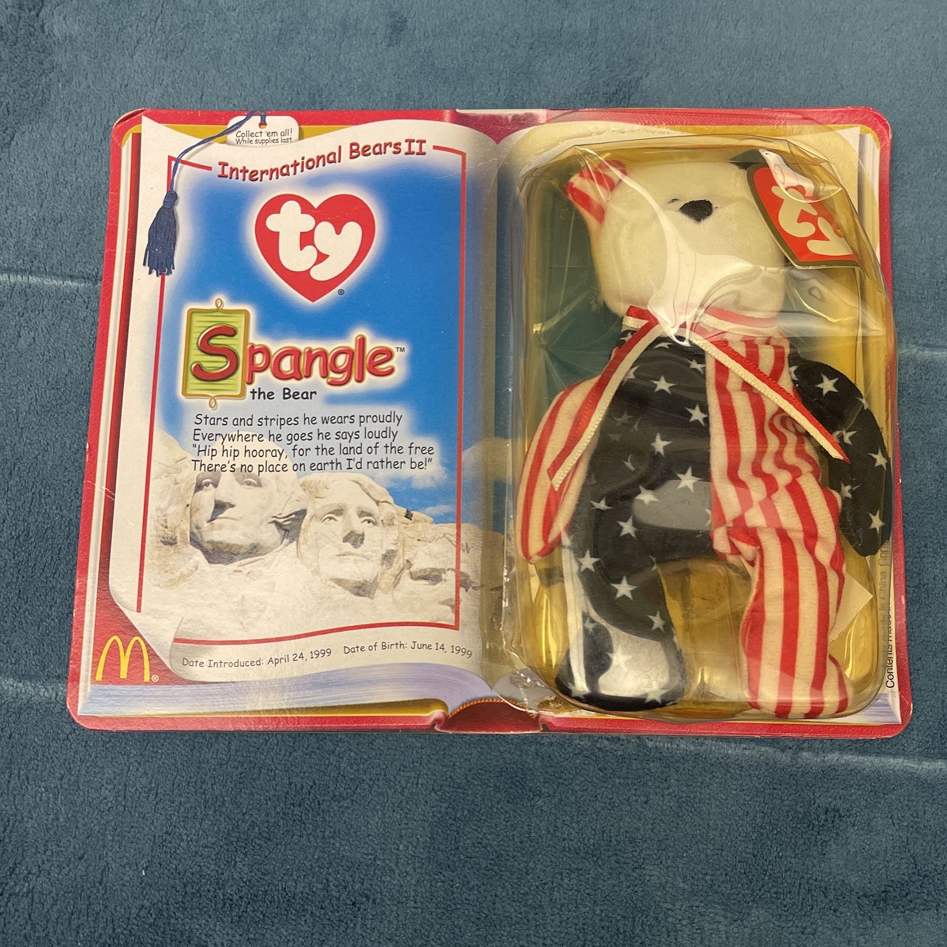 Vintage Ty McDonalds Teenie Beanie Babies 2000 Spangle The Bear