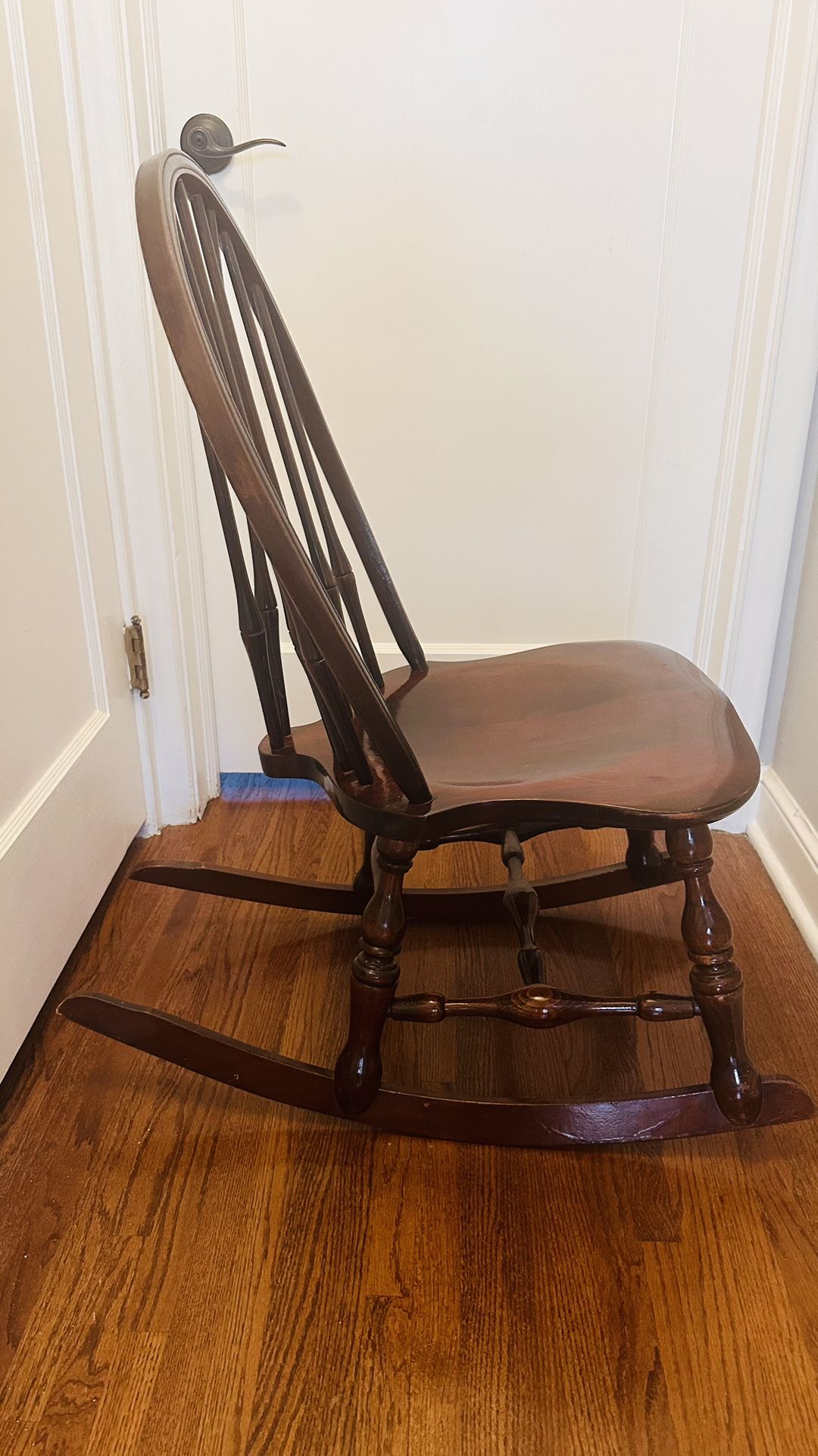 19th Century Victorian Ebonized Oak English Rocker