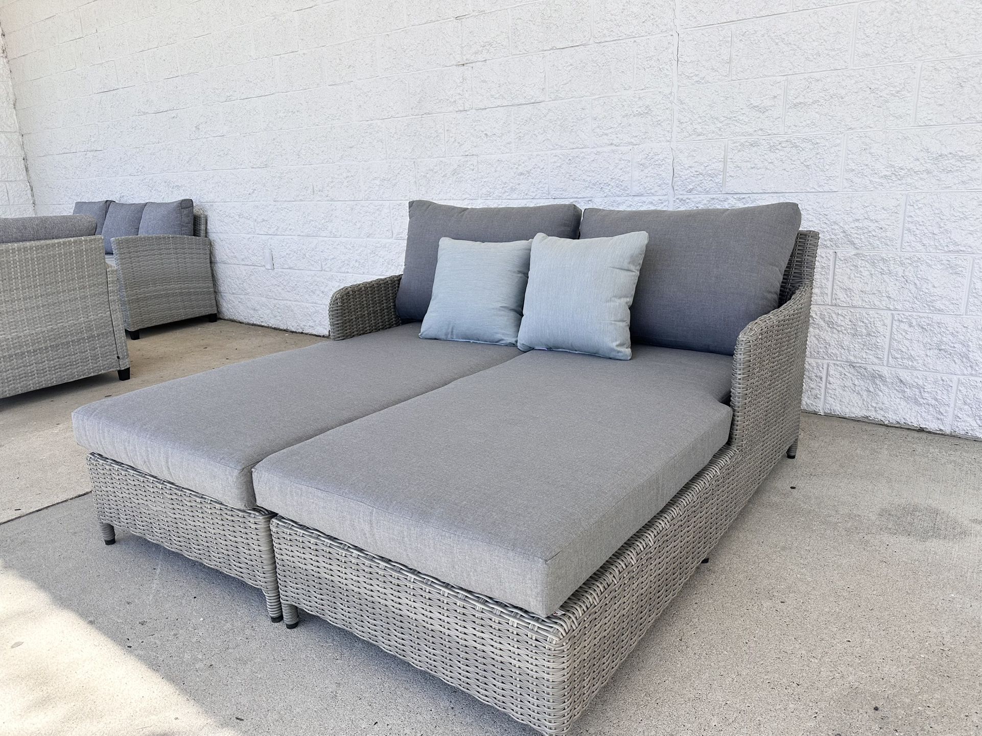 Grey Sun Lounger - Sunbrella Cushions!
