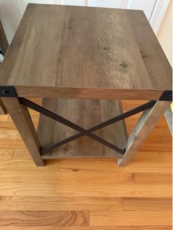 Rustic oak end table