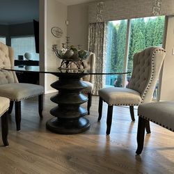 Glass table and base 