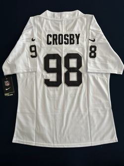 WOMENS LAS VEGAS RAIDERS MAXX CROSBY STITCHED JERSEY SMALL UP TO 2XL