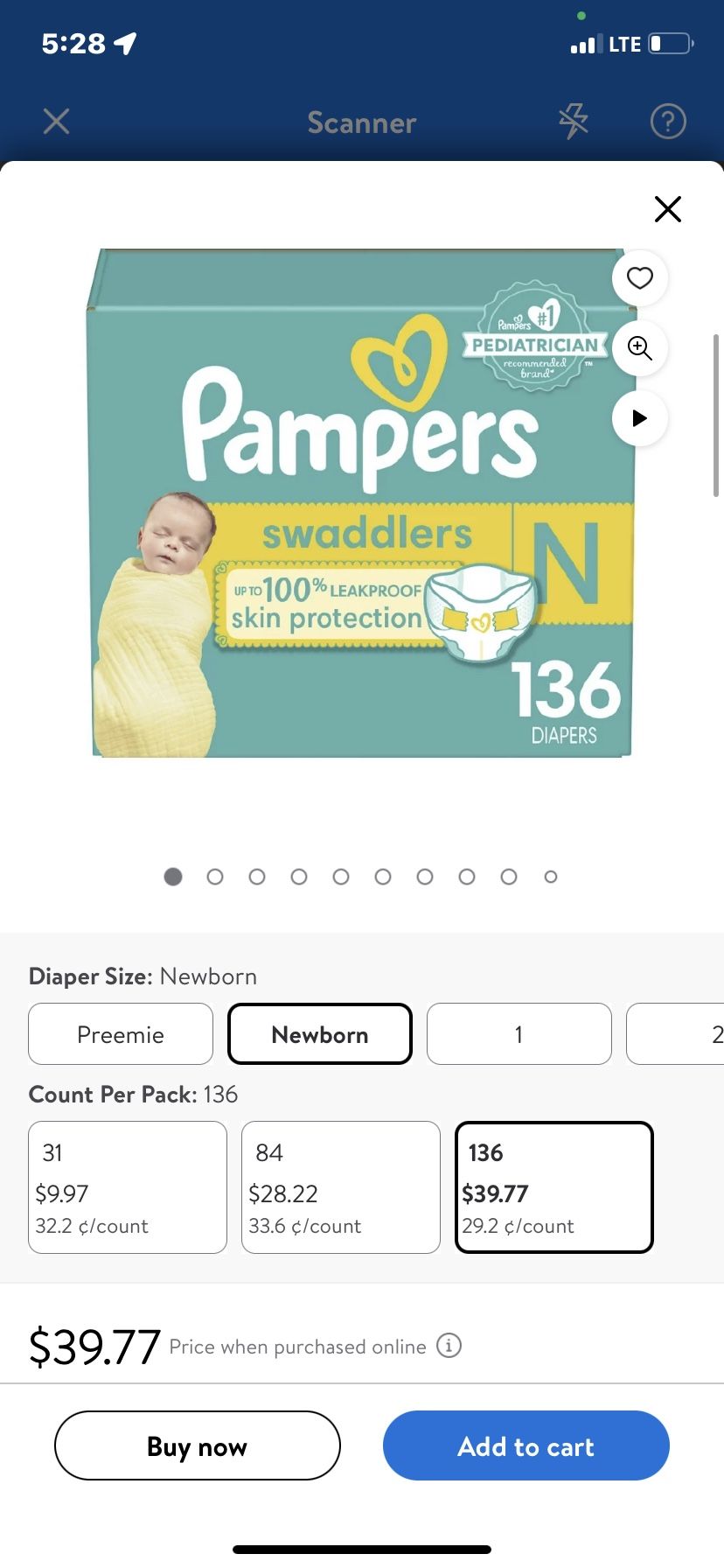 Pampers Baby Diapers 