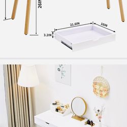 Vanity Desk With Glossy Desktop Brand New