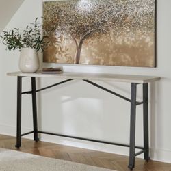 Karisslyn - Whitewash/Black - Long Counter Table