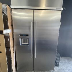 Kitchen Aid 48” Built In Side By Side In Stainless Steel